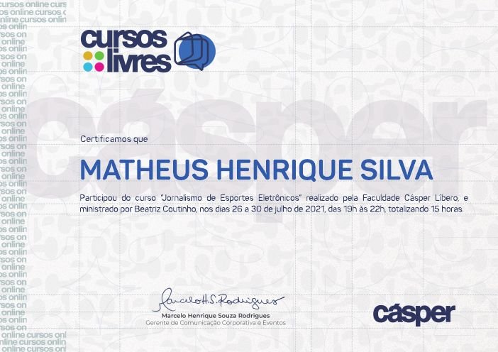Certificado Cásper Líbero